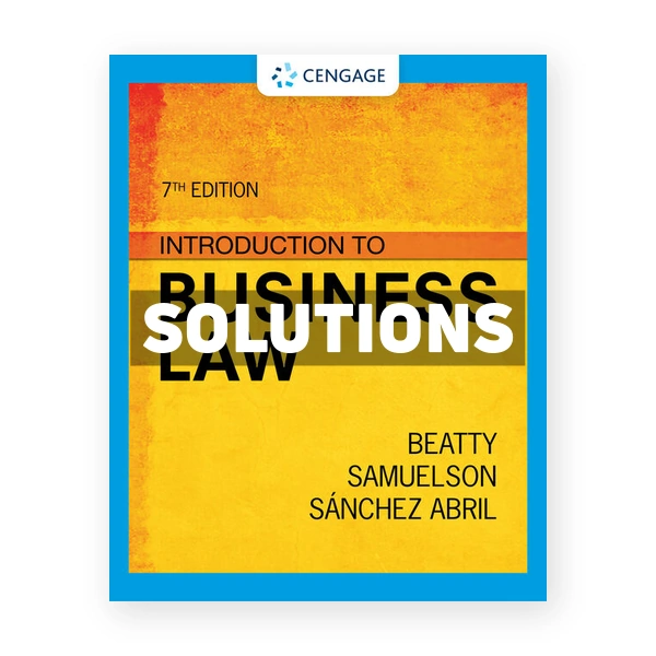 Introduction to Business Law 7th edition Beatty Solutions Manual