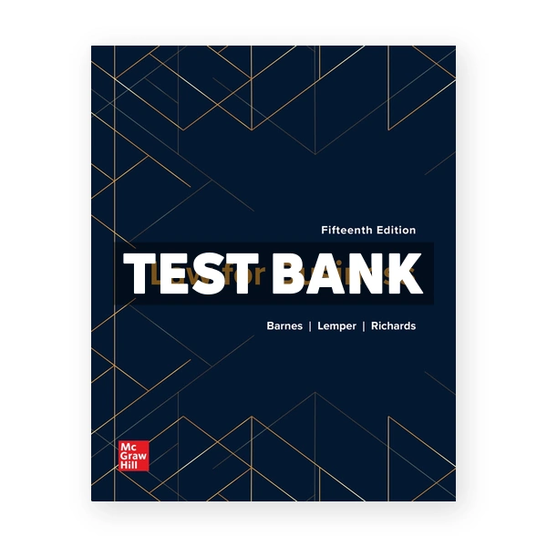 Law for Business 15th edition Barnes Test Bank