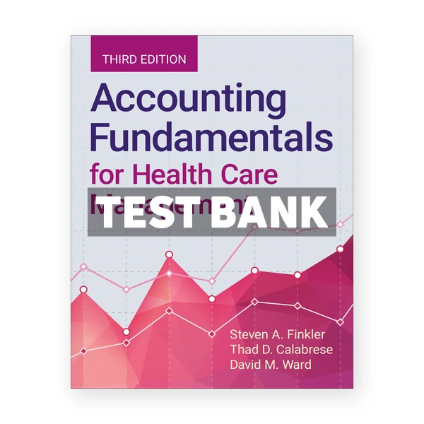 Accounting Fundamentals for Health Care Management 3rd edition Finkler Test Bank